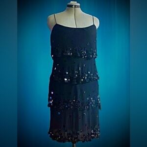 Nine West sequin/silk cocktail dress, sz 10